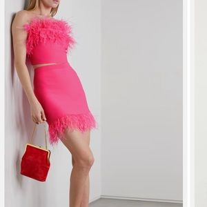 Staud two piece pink feather set